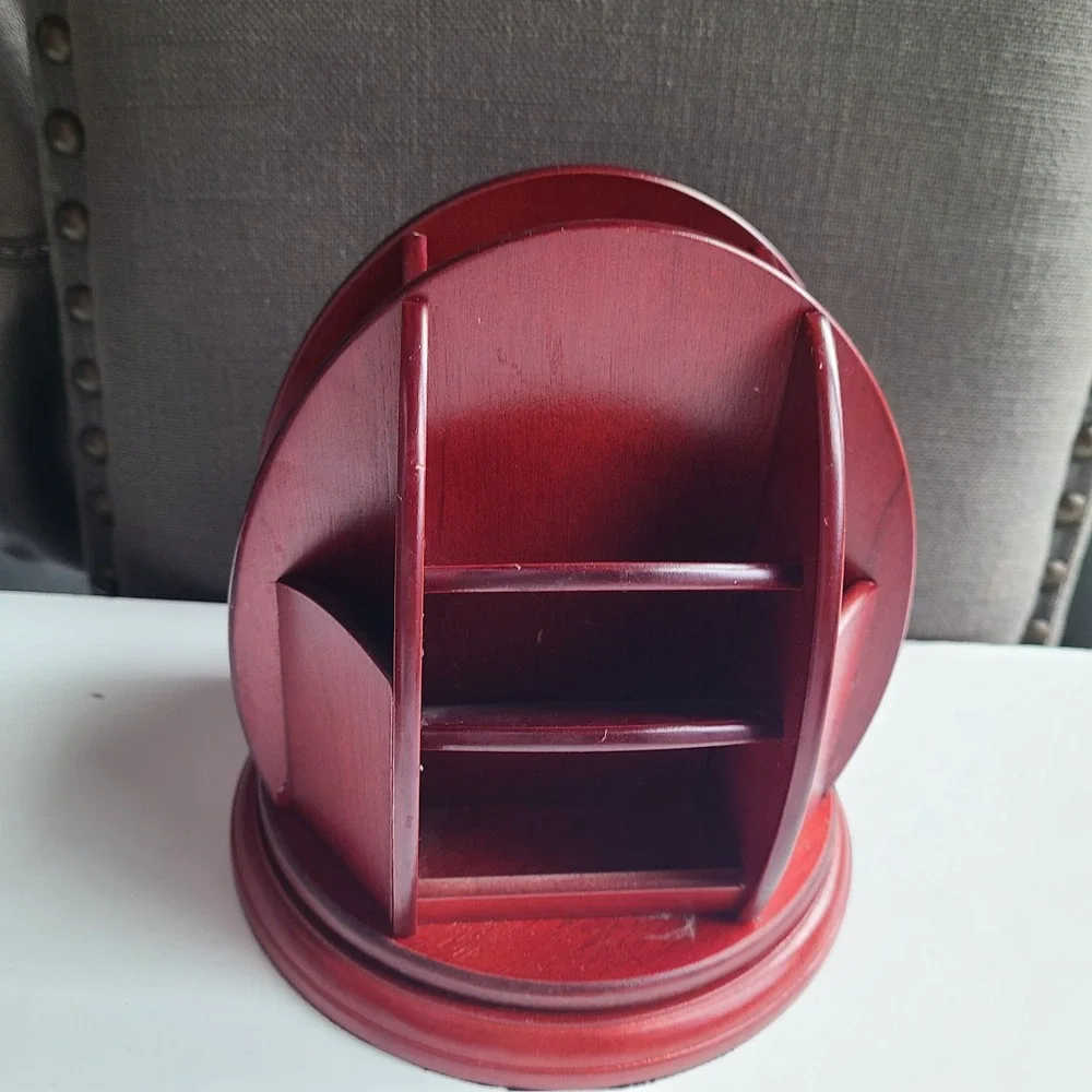 Berkshire Executive Rotating Desk Organizer in‎ Cherry Pencil Pen Holder MCM